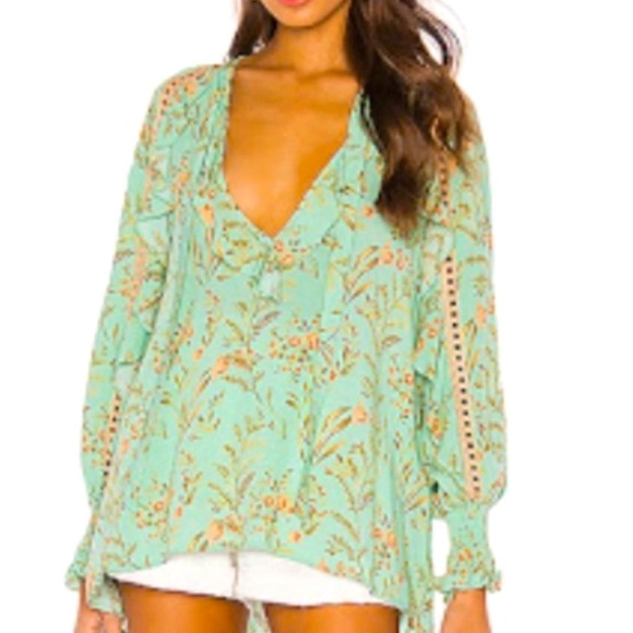 NWT💫Spell Maise Blouse in Vintage Turquoise size small - Picture 8 of 13